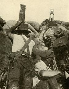 With the Anzacs in Gallipoli: inside an Australian trench First World War, 1915-1916, (c1920). Creator: Unknown