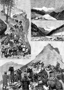 With the Niti Field Force, on the road to the Thibetan Frontier, 1890. Creator: R. Taylor