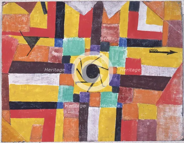 With the Rotating Black Sun and the Arrow, 1919. Creator: Klee, Paul (1879-1940).