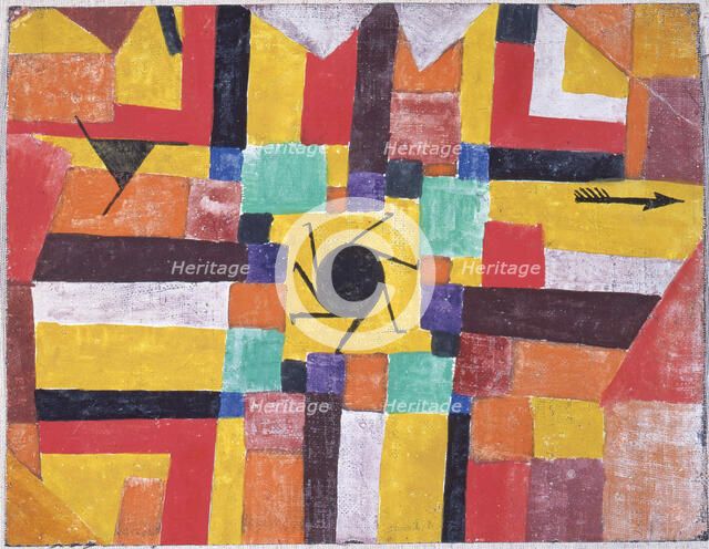 With the Rotating Black Sun and the Arrow, 1919. Creator: Klee, Paul (1879-1940).