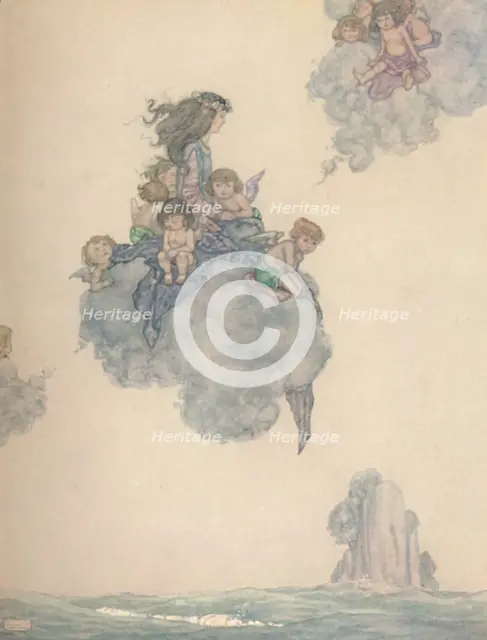 'With The Rest of Her Children of Air, Soared High Above the Rosy Cloud', c1930. Artist: W Heath Robinson.
