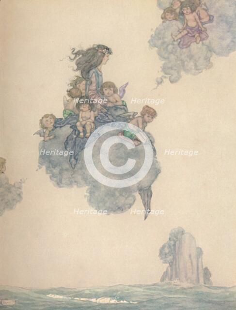 'With The Rest of Her Children of Air, Soared High Above the Rosy Cloud', c1930. Artist: W Heath Robinson.