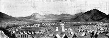 With the Tirah Expeditionary Force: bird's eye view of...Barkai Camp, Bara Valley, 1898. Creator: Unknown