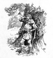 With a Blast of His Horn He Summoned His Company 1932. Creator: Howard Davie