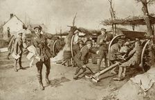 With a British Battery at the Front 1916. Creator: Unknown