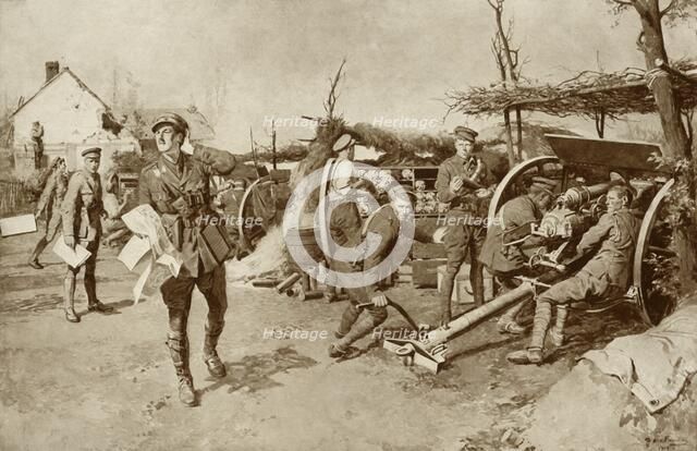 'With a British Battery at the Front', 1916. Creator: Unknown.