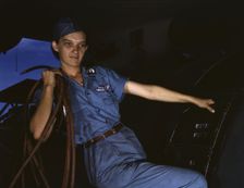 With a woman's determination, Lorena Craig takes over a man-size job, Corpus Christi, Texas, 1942. Creator: Howard Hollem