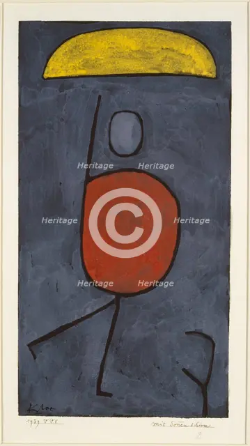 With an umbrella, 1939. Creator: Paul Klee.