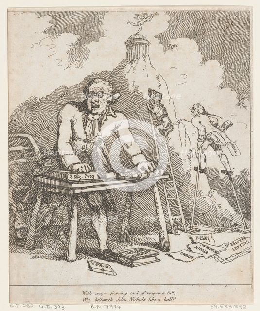 With Anger Foaming..., from Benevolent Epistle, 1790., 1790. Creator: Thomas Rowlandson.