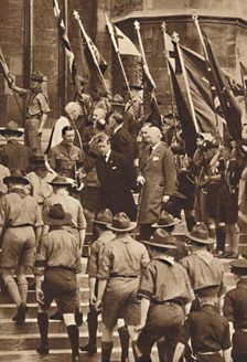 With Boy Scouts at Windsor 1937
