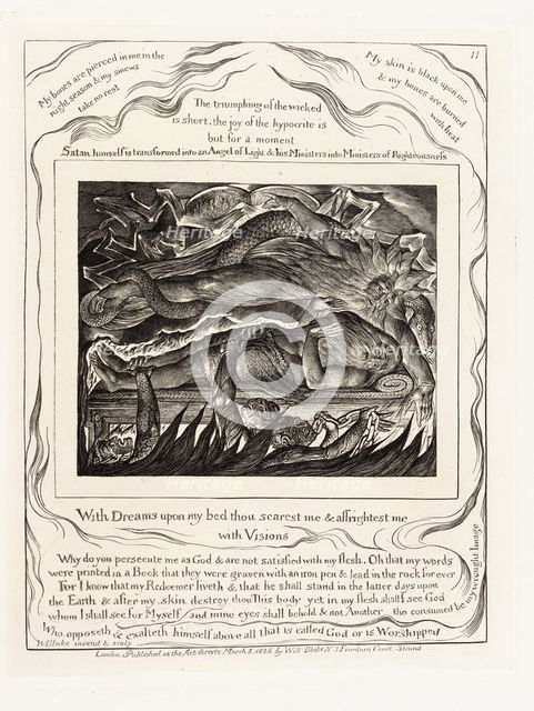 'With Dreams upon my bed thou scarest me & affrightest me with Visions', 1825.  Creator: William Blake.