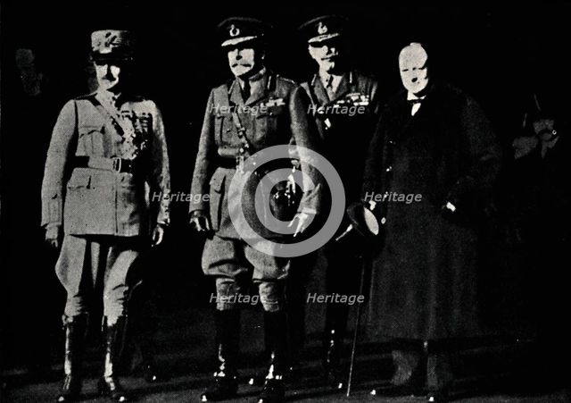 'With General Diaz and Field-Marshal Haig', 1919, (1945). Creator: Unknown.