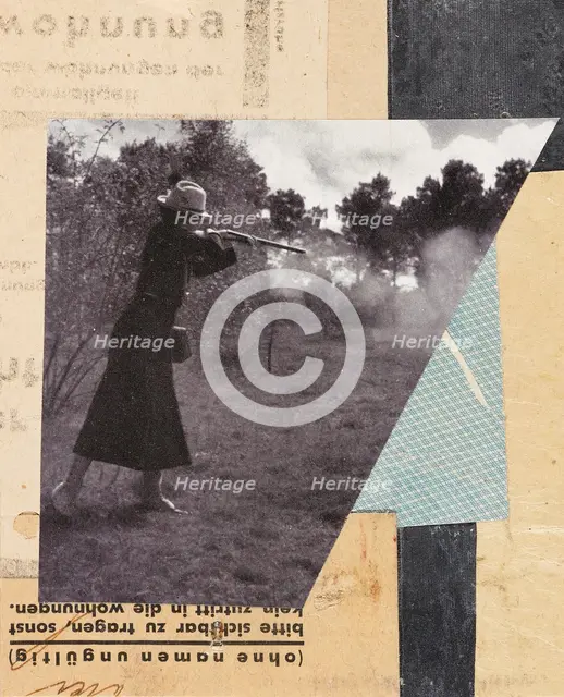 With huntress. Merz design, 1929-1930. Creator: Schwitters, Kurt (1887-1948).