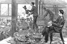 With Lord Dufferin in Burma - A Loot Auction in the Palace, Mandalay 1886. Creator: Unknown