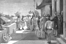With Lord Dufferin in Burma - The Viceroy at Mandalay returning Buddist Images 1886. Creator: Unknown