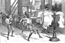With Lord Dufferin in Burma - The Welcome to the Palace, Mandalay - Theebaw's Great Drums 1886. Creator: Unknown