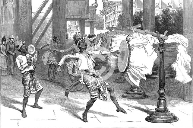 'With Lord Dufferin in Burma - The Welcome to the Palace, Mandalay - Theebaw's Great Drums', 1886. Creator: Unknown.