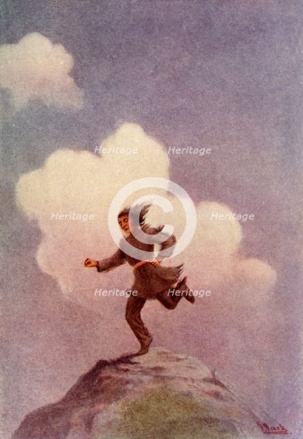 "With one great step he reached the distant headland"', 1914. Creator: Unknown.