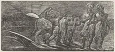 With Songs the Jovial Hinds Return from Plow 1821. Creator: William Blake