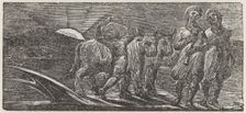 With Songs the Jovial Hinds Return from Plow 1821. Creator: William Blake