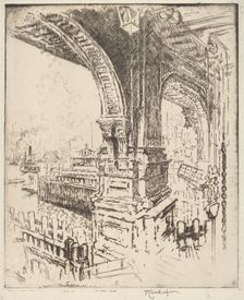 Within the Ferry, Cortlandt Street, New York, 1919. Creator: Joseph Pennell