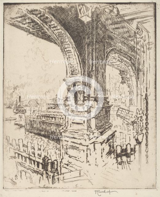 Within the Ferry, Cortlandt Street, New York, 1919. Creator: Joseph Pennell.