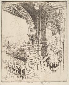 Within the Ferry, Cortlandt Street, New York, 1919. Creator: Joseph Pennell