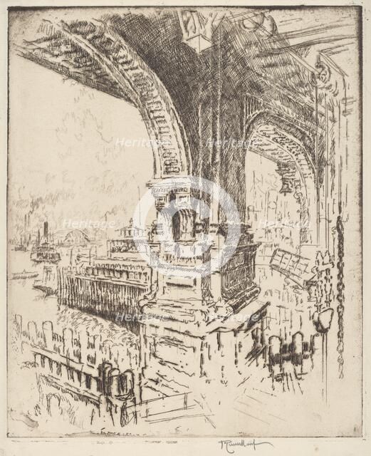 Within the Ferry, Cortlandt Street, New York, 1919. Creator: Joseph Pennell.