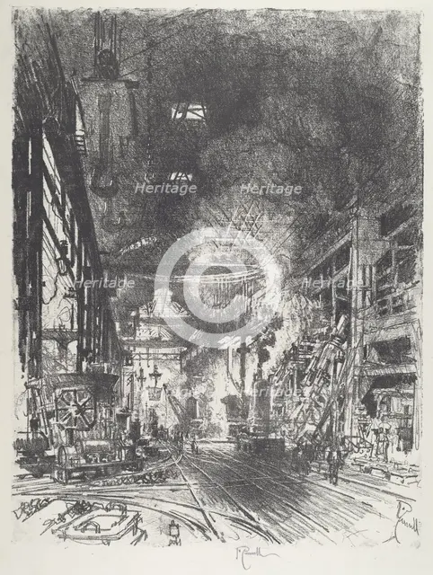 Within the Furnaces, 1916. Creator: Joseph Pennell.