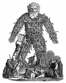 Wicker man, 1832. Creator: Anonymous