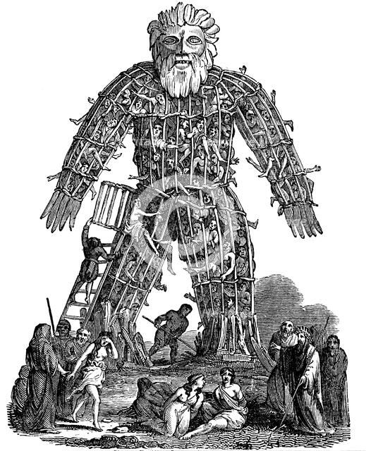 Wicker man, 1st century AD, (1832). Artist: Unknown