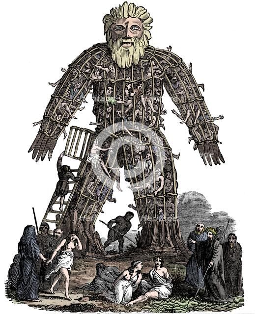 Wicker man, 1st century AD, (1832). Artist: Unknown.