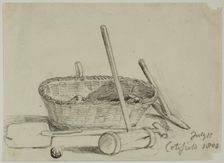 Wicker Basket, Mallet, Shovel, Pick, 1808/47. Creator: Joshua Cristall