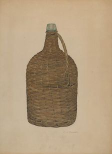 Wicker Demijohn, c. 1940. Creator: Clarence W Dawson