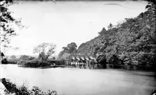 Wicker eel traps on the River Thames at Marlow, Buckinghamshire, c1860-c1922. Artist: Henry Taunt