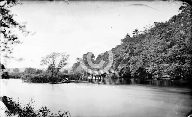 Wicker eel traps on the River Thames at Marlow, Buckinghamshire, c1860-c1922. Artist: Henry Taunt