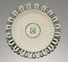 Wicker-Work Covered Basket on Stand (stand), c. 1780-1840. Creator: Wedgwood Factory (British)