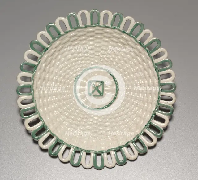 Wicker-Work Covered Basket on Stand (stand), c. 1780-1840. Creator: Wedgwood Factory (British).