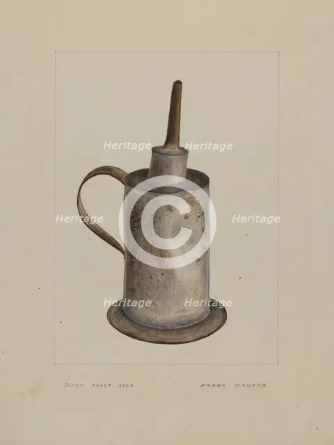 Wick Lamp, c. 1938. Creator: Frank Maurer.