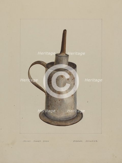 Wick Lamp, c. 1938. Creator: Frank Maurer.