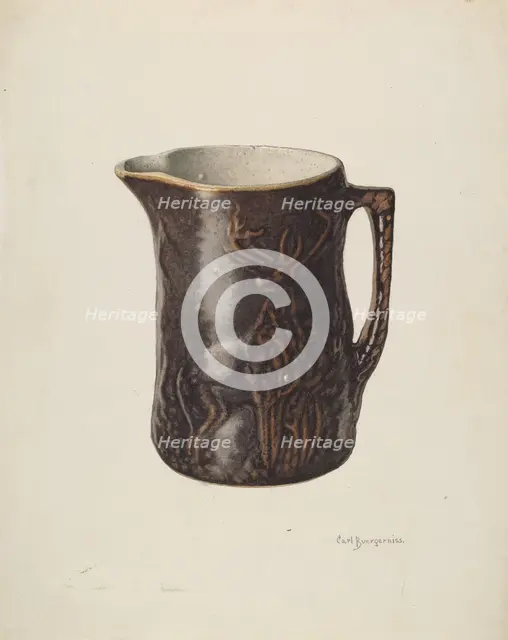 Wide Top Jug or Pitcher, c. 1940. Creator: Carl Buergerniss.