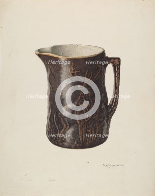 Wide Top Jug or Pitcher, c. 1940. Creator: Carl Buergerniss.