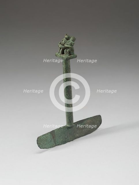 Wide-Blade Knife with Two Seated Figures on Top, A.D. 1440/1540. Creator: Unknown.