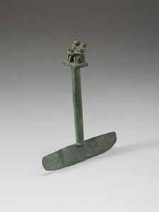 Wide-Blade Knife with Two Seated Figures on Top, A.D. 1440/1540. Creator: Unknown