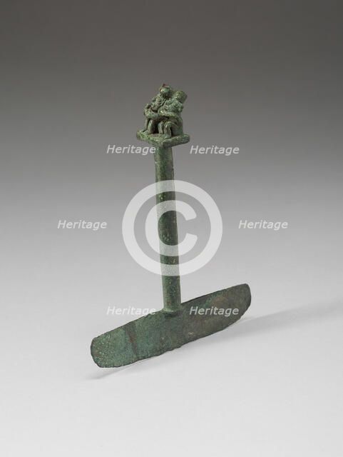 Wide-Blade Knife with Two Seated Figures on Top, A.D. 1440/1540. Creator: Unknown.