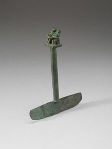 Wide-Blade Knife with Two Seated Figures on Top, A.D. 1440/1540. Creator: Unknown