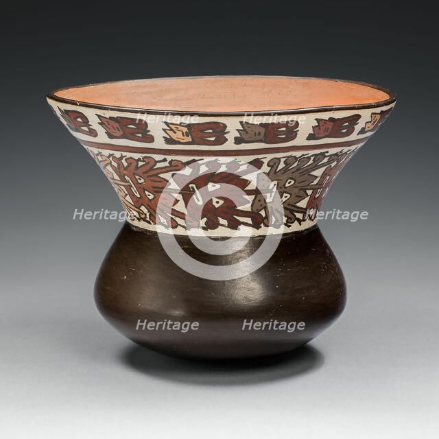 Wide-Necked Bowl with Rows of Abstract Masks and Trophy Heads, 180 B.C./A.D. 500. Creator: Unknown.