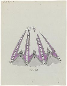 Wide skirt in purple, c.1865. Creator: Anon