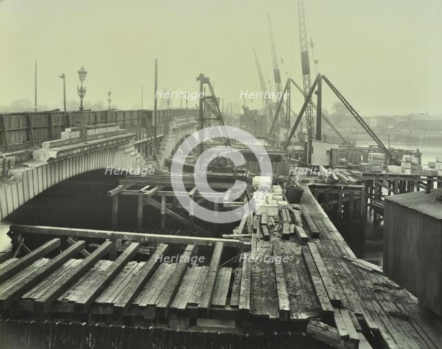 Widening of Putney Bridge, London, 1931. Artist: Unknown.