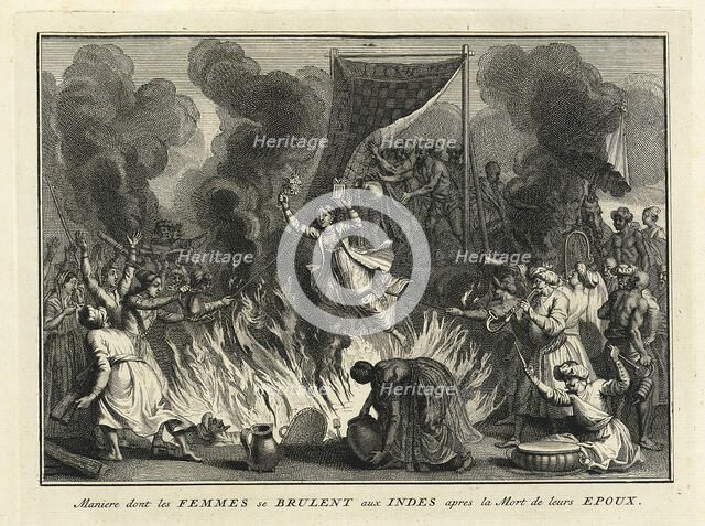 Widow Burning in India, 1728. Artist: Picart, Bernard (1673–1733)